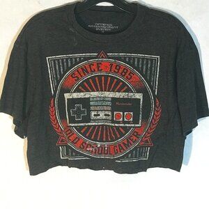 Nintendo NES Video Game Gamer Beach Surf Tank Crop Top Short Sleeve T Shirt